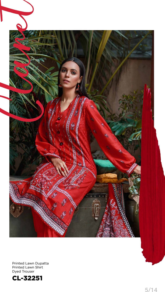 Red collection gul-ahmed 3