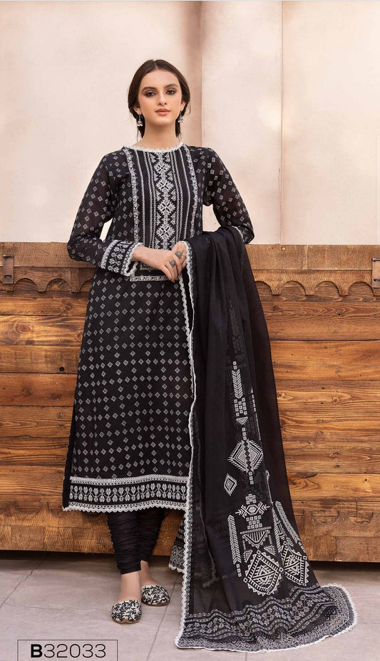 Gul-ahmed Black and white Collection B-32033